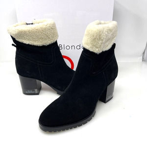 Blondo Tia Sherpa Cuff Ankle Booties in Black‎ Size 9.5 New Retail $160